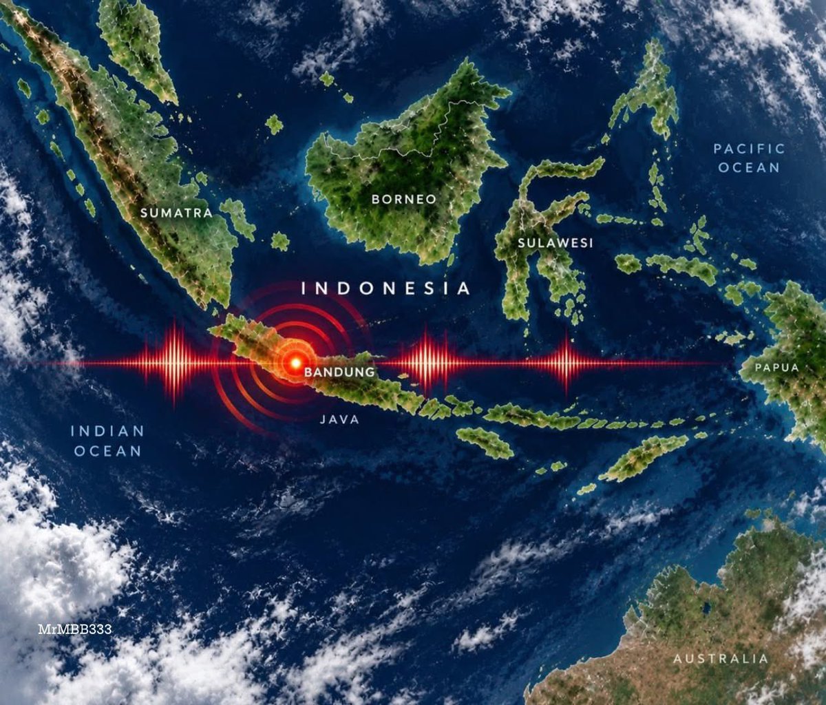 MrMBB333's tweet photo. MYSTERIOUS BOOMS RATTLE HOMES ACROSS INDONESIA

Something strange was heard across parts of Indonesia overnight.

Repeated booming and rumbling sounds echoed across Bandung and surrounding areas, with residents reporting vibrations strong enough to rattle doors and windows.

But there was no earthquake and so far, no clear explanation for what people heard.

Now attention is turning toward Anak Krakatau, which was erupting around the same time.

Indonesia’s Geological Agency says the sounds could be connected to volcanic activity, but the source has not been confirmed.

So what caused the mysterious booms heard across West Java?

👇 Anyone around Bandung hear them?

#MrMBB333 #Indonesia #Bandung #AnakKrakatau