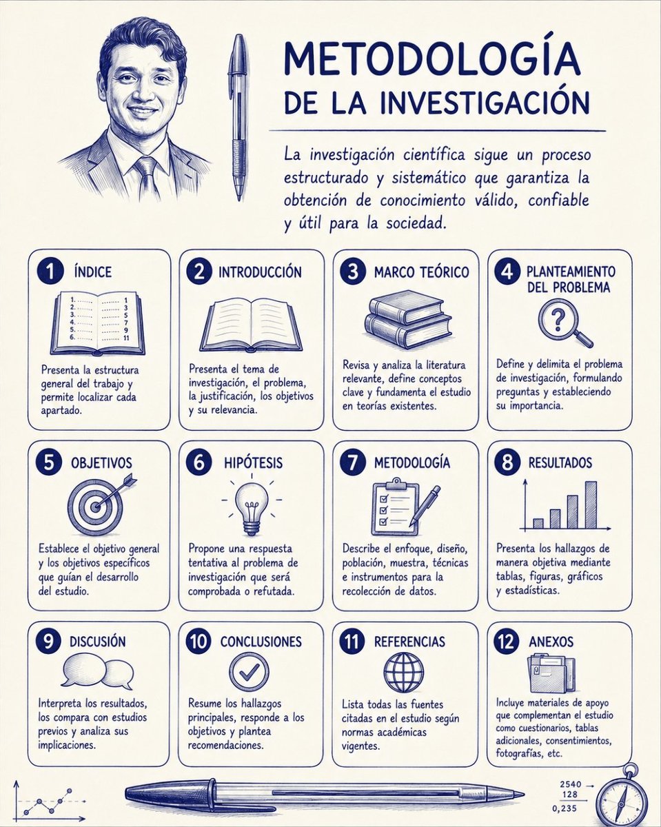 MisterInvestiga's tweet photo. ESTRUCTURA DE INVESTIGACIÓN CIENTÍFICA
​1.Índice 2.Introducción 3.Marco Teórico 4.Problema 5.Objetivos 6.Hipótesis 7.Metodología 8.Resultados 9.Discusión 10.Conclusiones 11.Referencias 12.Anexos
​#investigacioncientifica #tesis #metodologiadelainvestigacion #marcoteórico https://t.co/a2MV8ELOHx