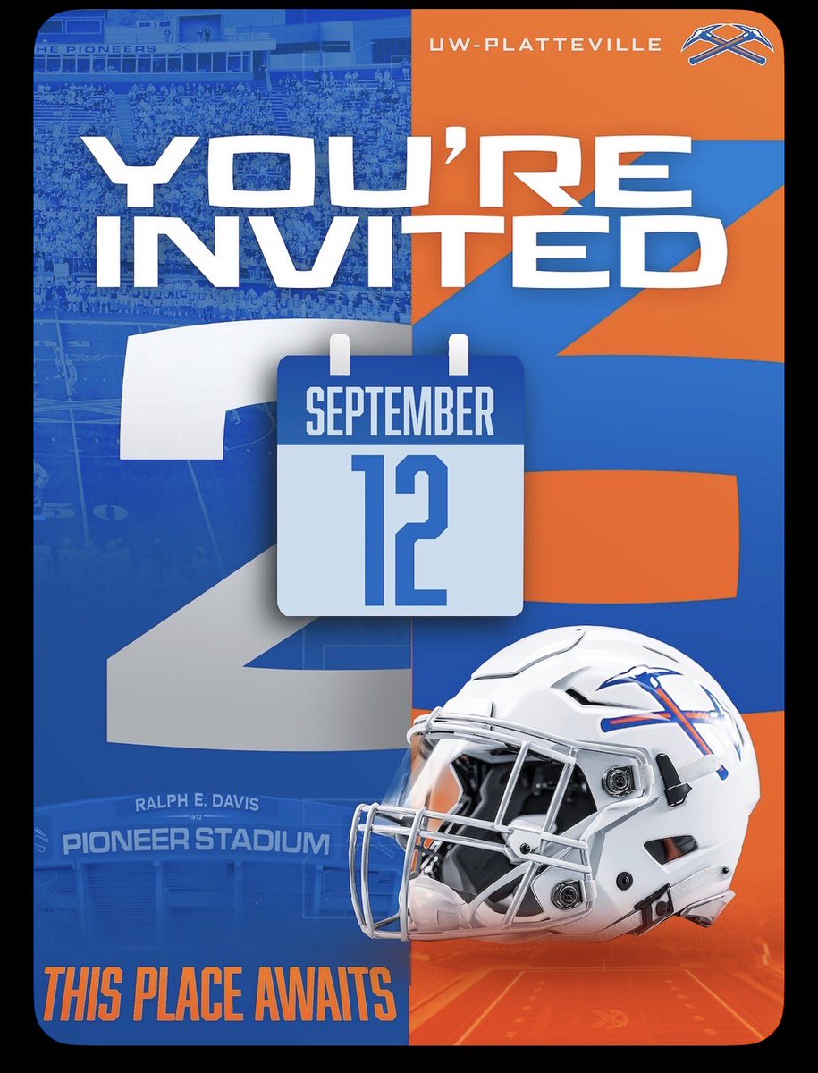 SiegertTage's tweet photo. Excited to get out to @UWPlattFootball for a game day visit next weekend! Thankyou @RieseDraft for the invite. @sixstarfootball @MJ_NFLDraft @PrepRedzoneWI @GtownGridiron https://t.co/PqX3vJkkbP