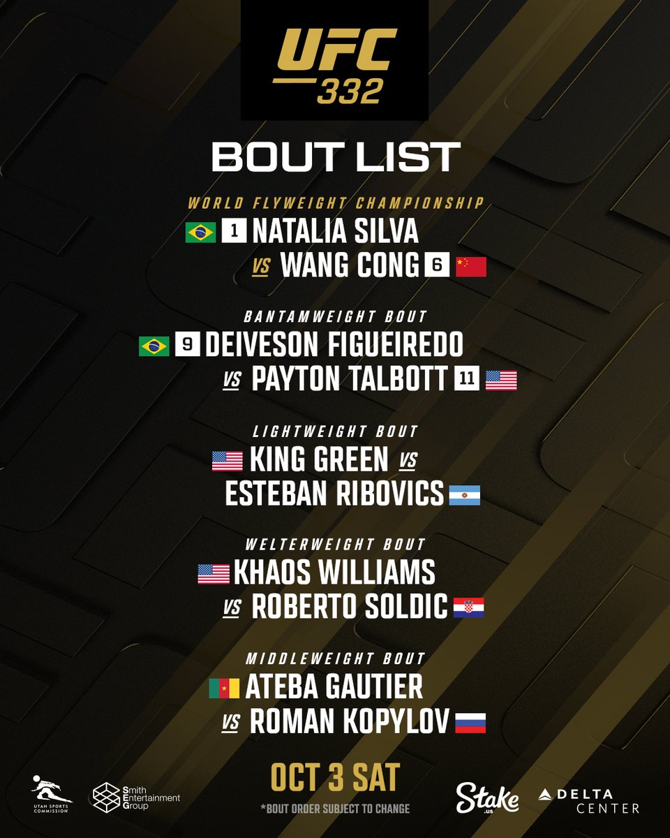 ufc's tweet photo. BREAKING NEWS 🚨

A MUST-SEE card filled with the stars of tomorrow! For the first time EVER, watch the entire #UFC332 main card LIVE and FREE on CBS!

[ OCT 3 | 8pmET | LIVE on @CBS and @ParamountPlus ] https://t.co/JufxtBcJkY