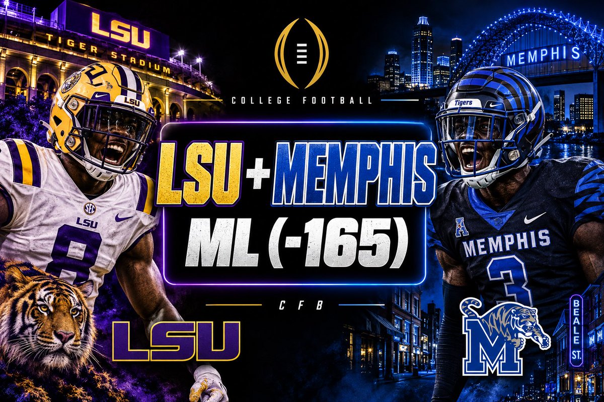 A11Bets's tweet photo. FREE CFB PLAY ⭐️

Memphis + LSU ML Parlay (-165) 

LIKE = TAILING ❤️

19-6 LAST 25 FREE PLAYS 🔥 https://t.co/Eo1kEmeynx