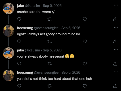 stonerhee's tweet photo. fake heejake texts part ??? https://t.co/AOgGxBoqbX