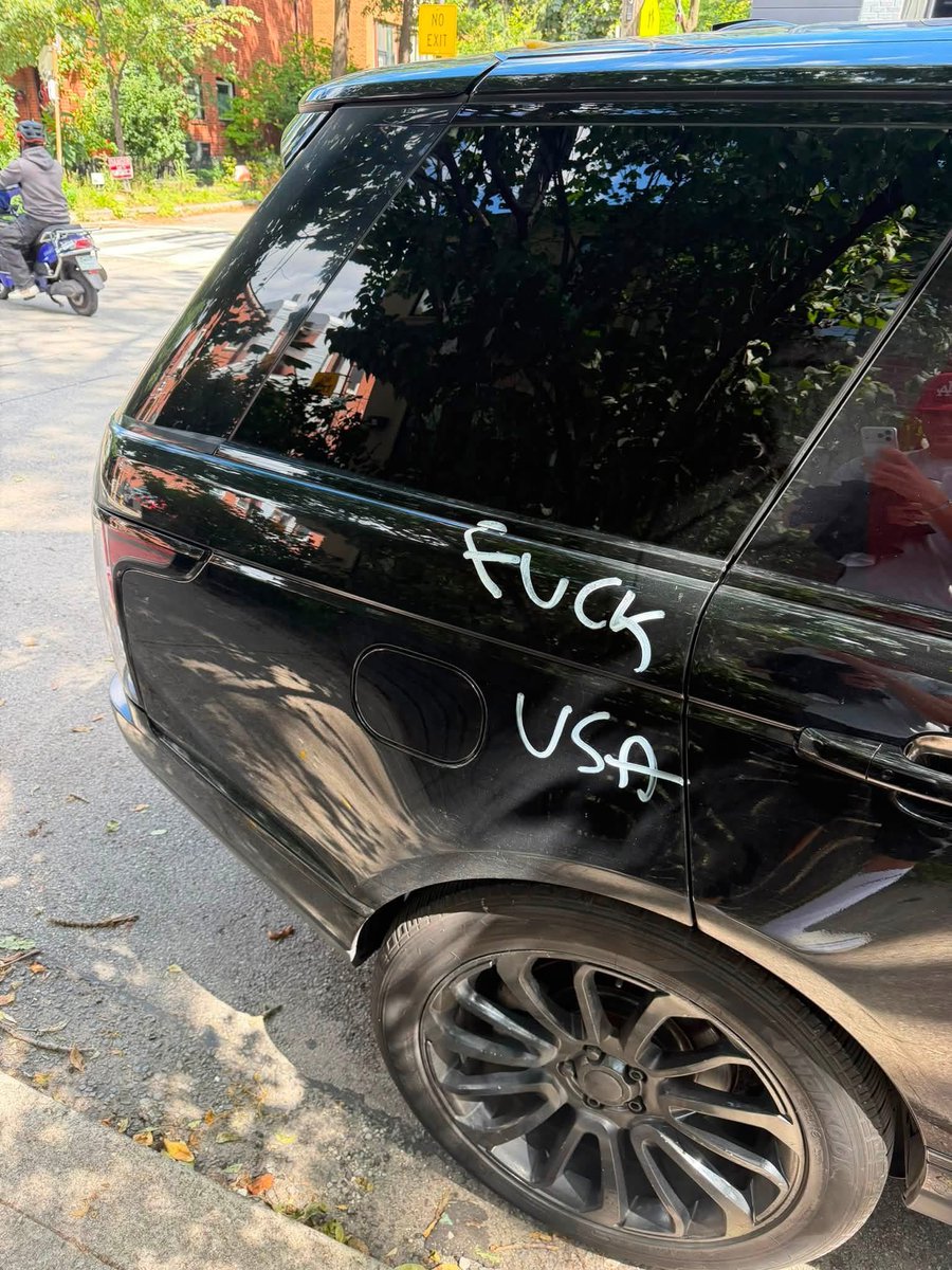 melissacare01's tweet photo. Imagine coming to visit family in Canada and having your car vandalized??? 
Liberalism is psychological disorder. https://t.co/Pi0dPGu43Z