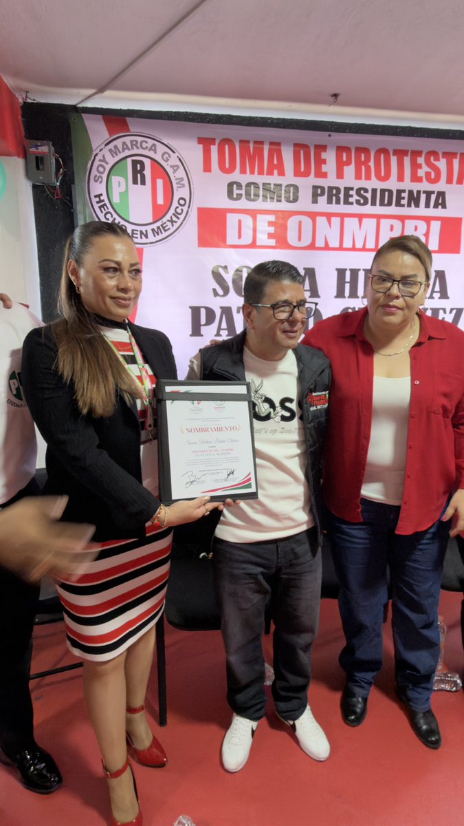 PArsof's tweet photo. Hoy acompañé la toma de protesta de Sonia Helma Patiño Chávez, como Presidenta del #ONMPRI en Gustavo A. Madero, junto al Presidente del @PRICDMX_ Dip. @BetanzosOficial y la Presidenta del @ONMPRI_CDMX @MaribelVillaseD
#MujeresPRI
🇲🇽💜 https://t.co/cSrG8dBomI