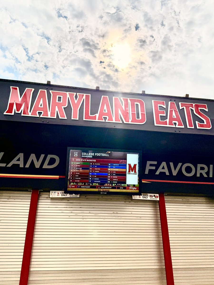 TerpsADJimSmith's tweet photo. Terp Nation, we appreciate your feedback and have introduced many fan experience enhancements, including
- NIL Merch, Customization 🏈
- 50+ concourse TVs 📺 
- Traffic &amp; Parking adjustments 🚦
- Wider, more comfortable Chairbacks 🪑 
- Terpsville Fan Upgrades 🎉
- Terp Tank 💦 https://t.co/kcHgC7UVHa