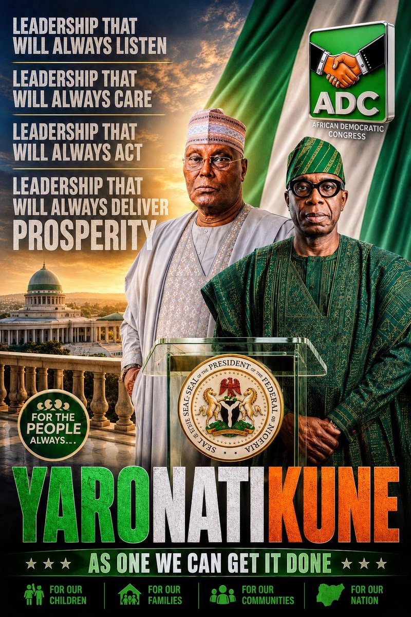 yaronatikune's tweet photo. D @atiku @ChibuikeAmaechi leadership we seek is 1 that fixes what is broken, heals what is hurting, &amp; rebuilds what has been neglected, liberates d people from hardship, emancipates them from hopelessness, &amp; opens d doors 2 dignity, opportunity, prosperity, &amp; a better life🤲😭🤲 https://t.co/bWhnJKQa6r