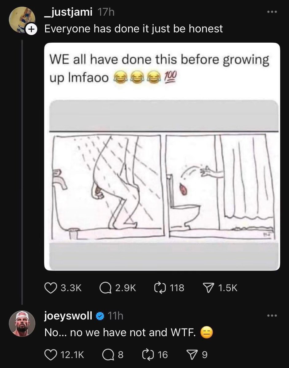 TheJoeySwoll's tweet photo. No, we have all NOT done this. 🤮🤮🤮 https://t.co/v4KMPiO3Z2