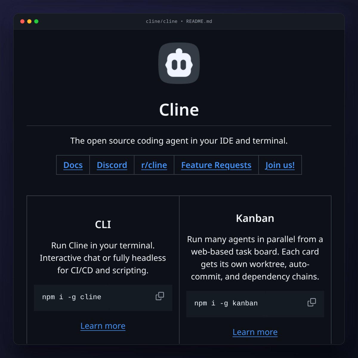 MundoDev0ps's tweet photo. 🛠️ Cline (38.2k ⭐): El agente de desarrollo autónomo en VS Code con soporte nativo de MCP.

📦 https://t.co/P4pSUb1iUL

#DevOps #OpenSource https://t.co/VpJ5bfVEoa