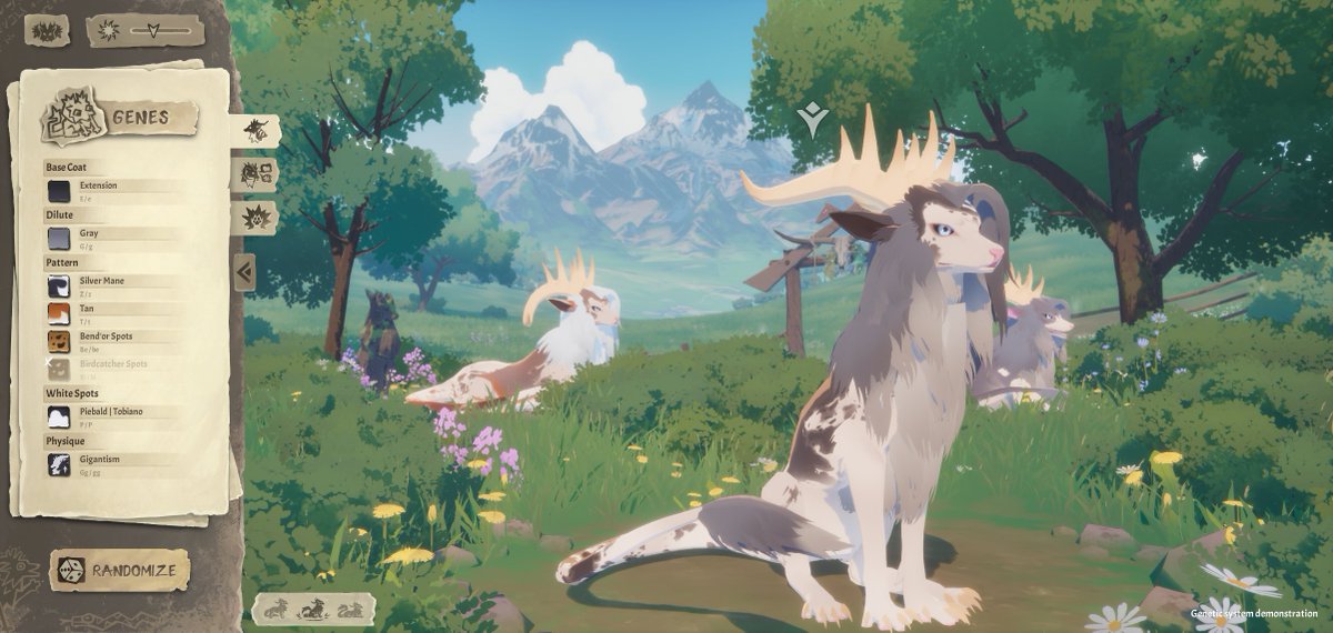 sigilianworks's tweet photo. More about our genetic system! One of the hardest parts of it - piebald patterns and other things that are always unique to a specific animal in real life. 
We use triplanar projection with masks that control where those spots will go.
#farmsim #fantasyRPG #indiegames https://t.co/lMj5BUdiD6