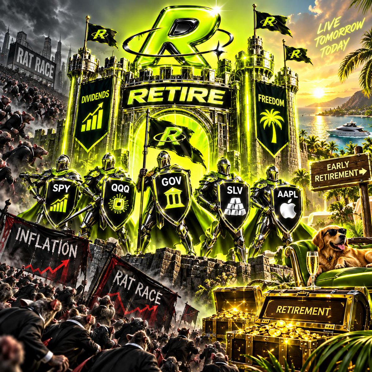 RetirementRH's tweet photo. RETIRE gives you exposure to a basket of funds that help you beat inflation, the hidden tax killing everyone.

Lets retire! https://t.co/npJcNmTkO4