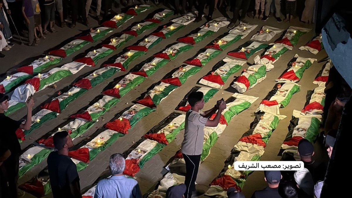 PalPress24's tweet photo. 🔴 Gaza will bid farewell tomorrow to 100 newly recovered martyrs, whose bodies were retrieved from beneath the rubble of their destroyed homes in Gaza, including 70 children. https://t.co/Qw7pm262qw