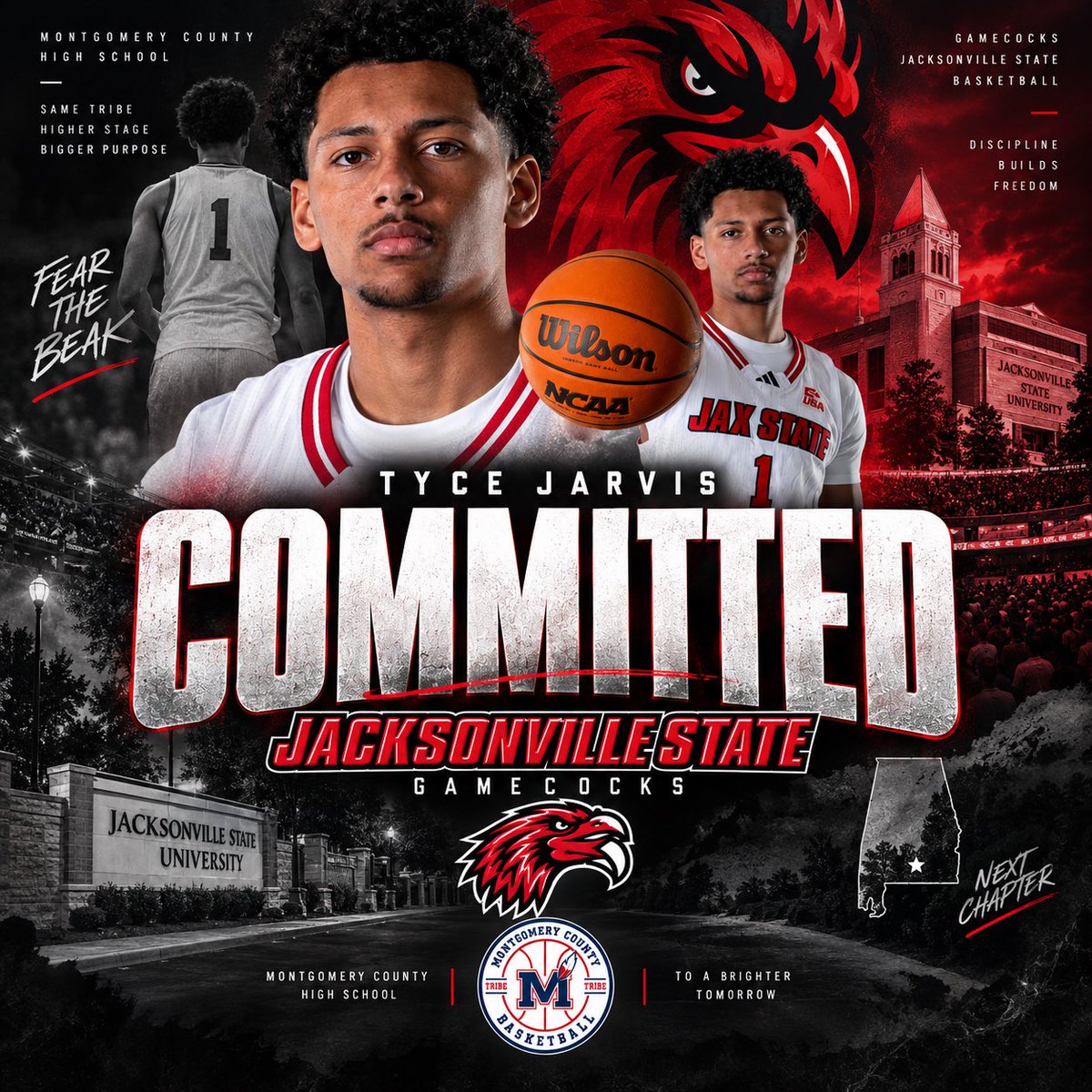 _PSTEW's tweet photo. MoCo 2027 Wing Tyce Jarvis has verbally committed to Jacksonville State! Congratulations Tyce on your amazing accomplishment, you continue to make all of Montgomery County proud! A big senior year ahead for the Conference USA commit! #Tribe 🔵 https://t.co/cNKj3a2l8p