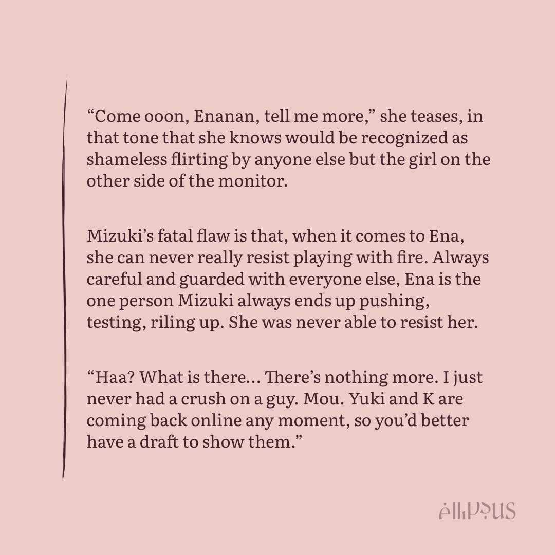 mimikyuno's tweet photo. wanted to write a character study fic about mzen’s mental state pre-mizu5 in the context of my canon compliant series and here we are. same conversation, but ch1 is mizuki’s pov &amp; ch2 will be ena’s. sorry for the angst but they’re not mentally well 🧠🔨

https://t.co/aZTkSfDDPy https://t.co/yduaEXcO3k