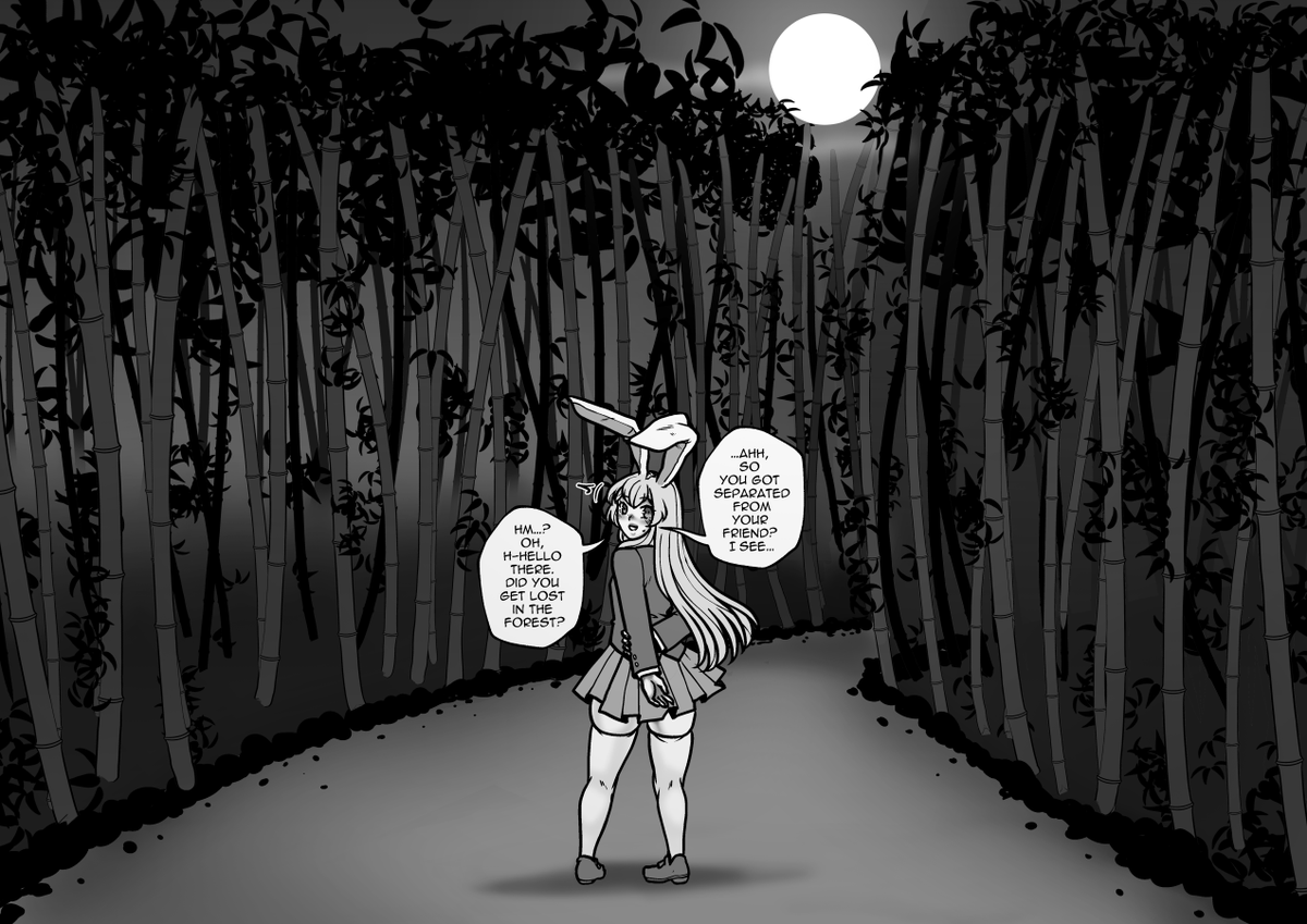 ImpureSnail's tweet photo. @PhantasmaPrisR The Reisen in your post makes me think of the follow up to this image.   This being an illusion hiding how she really looks. https://t.co/nfoDxZ2TWm