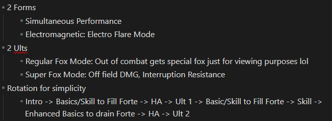 blackclears's tweet photo. Preliminary Hsin Kit from Seele. Essentially Dual Mode char that offers off field DMG. Has a special fox mode only out of combat. Will repost a better summary + Suoming + calcs when we actually get everything. #hsin #wuwa #beta https://t.co/qkBFFInDro