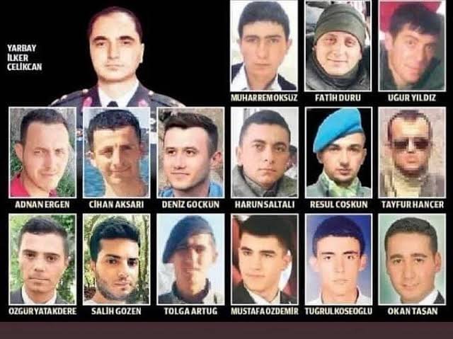 HarpCografyasi's tweet photo. Dağlıca'da, 11 yıl önce bugün 16 yiğidimizi narko-terör örgütü pkk'ya kurban vermiştik.
Şehitlerimizin aziz hatıraları önünde saygıyla eğiliyorum. 
Aziz ruhunuz şâd olsun. Tanrı bizlere de karşınıza başımız dik, alnımız açık çıkmayı nasip etsin.🇹🇷💐 https://t.co/haQakLmMQZ