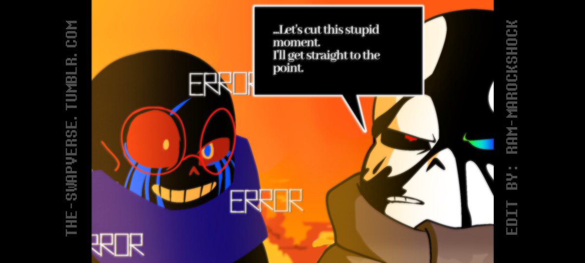 Marockshock's tweet photo. So. Underverse but swapped- Uuhuh im im havibg funn funmaxxing N HEALING 
*
*
#undertale #underverse #alternateuniverse #swap #swapverse https://t.co/BOe5tRUKE9