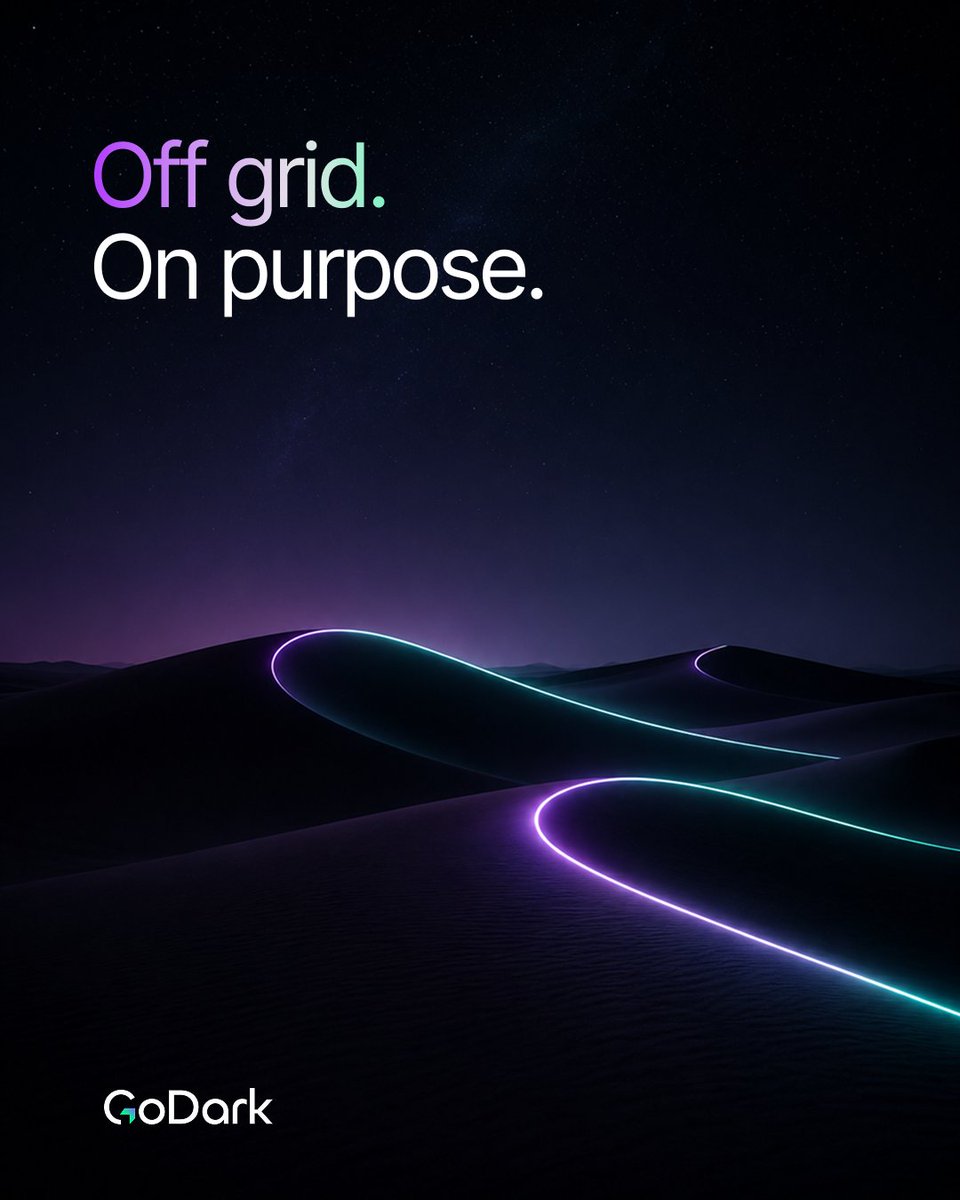 GoDark's tweet photo. A different path to the market.
Off grid.

GoDark. https://t.co/fgw8tG7yFY