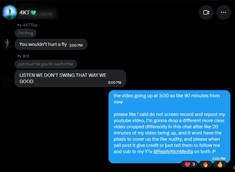 ReallyRichMedia's tweet photo. @akzwhomatter just delete this post... like why are you larping i told the entire gc of 300 people I was posting then you start pretending to have the video GET A JOB I JUST MET YOU YESTERDAY! https://t.co/o7k9KjzUFk