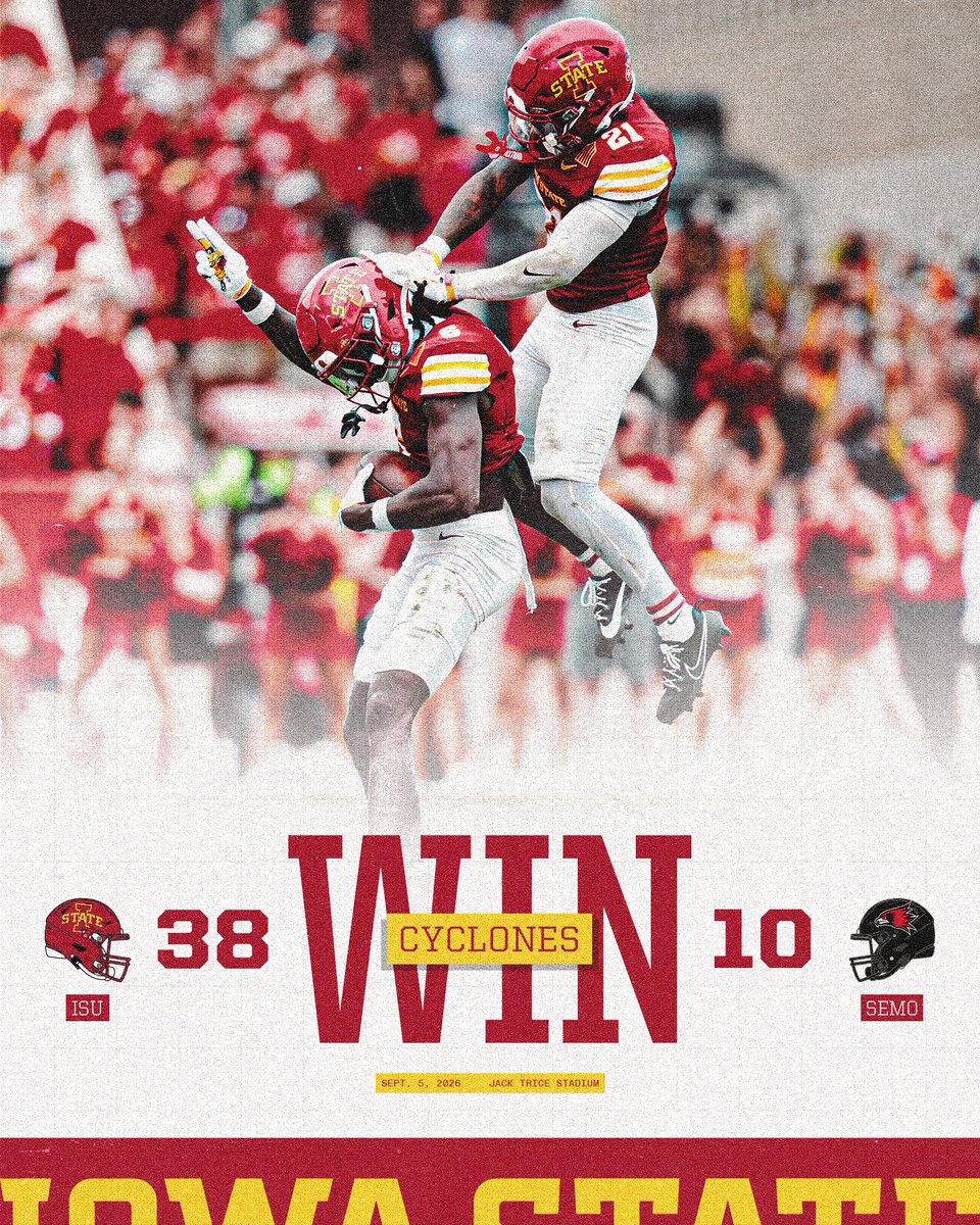 CycloneFB's tweet photo. CYCLONES WIN ‼️ https://t.co/QSdTEiKFOn