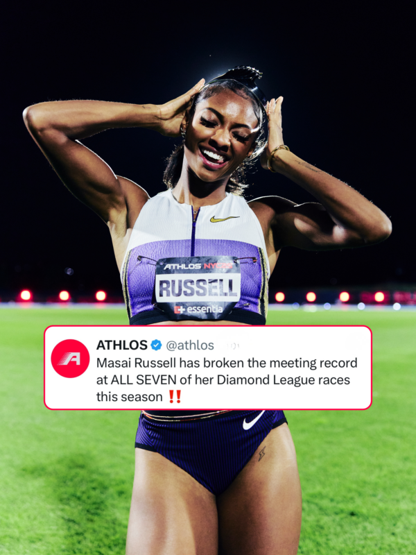 athlos's tweet photo. We've got one thing to say: QUEEN 👑

With her 12.20s race at DL Brussels, Masai won her first DL Final title and officially broke all the meet records at the DL events she competed in this season. https://t.co/xZ1e9bXNpQ
