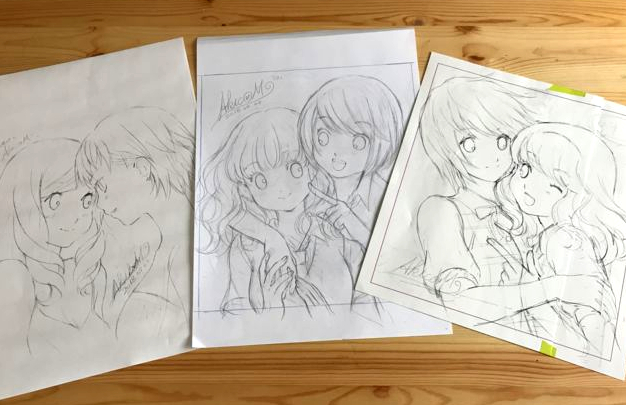 akicocotto's tweet photo. 8年前の色紙用下絵の写真がでてきました。
いや～なんか…可愛いっすねえ！ https://t.co/c2dhquvskp