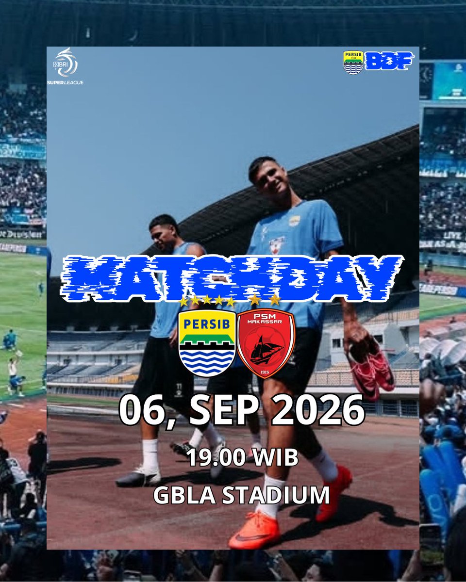BobotohDefender's tweet photo. IT'S PERSIB DAY! 🔵🔥

THE WAIT IS OVER! 🐯🔥
MATCHDAY IS HERE!
PERSIB vs PSM
Tonight 19.00 WIB - GBLA 

#PERSIBday
#bobotohdefender
#WeArePERSIB
#BRISuperLeague26/27 https://t.co/9Irnt361Zg