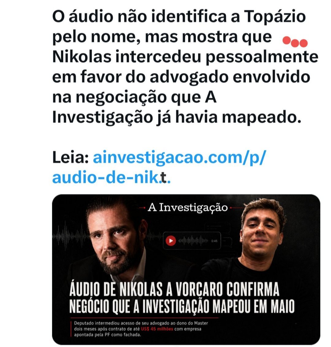 04Cibele's tweet photo. @TonySilvaPB @nikolas_dm @kimpaim Ele dá nome a todos. Só não explica a intermediação para a mineração Topázio Imperial. Está ficando feio para ele. https://t.co/6F6nqy8p0s
