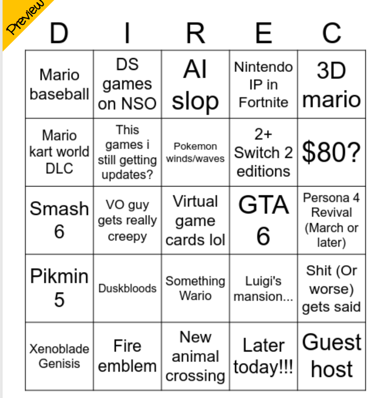 slimef41's tweet photo. Prefiring nintendo direct predictions #warningshot https://t.co/jJhyGNAhZ5