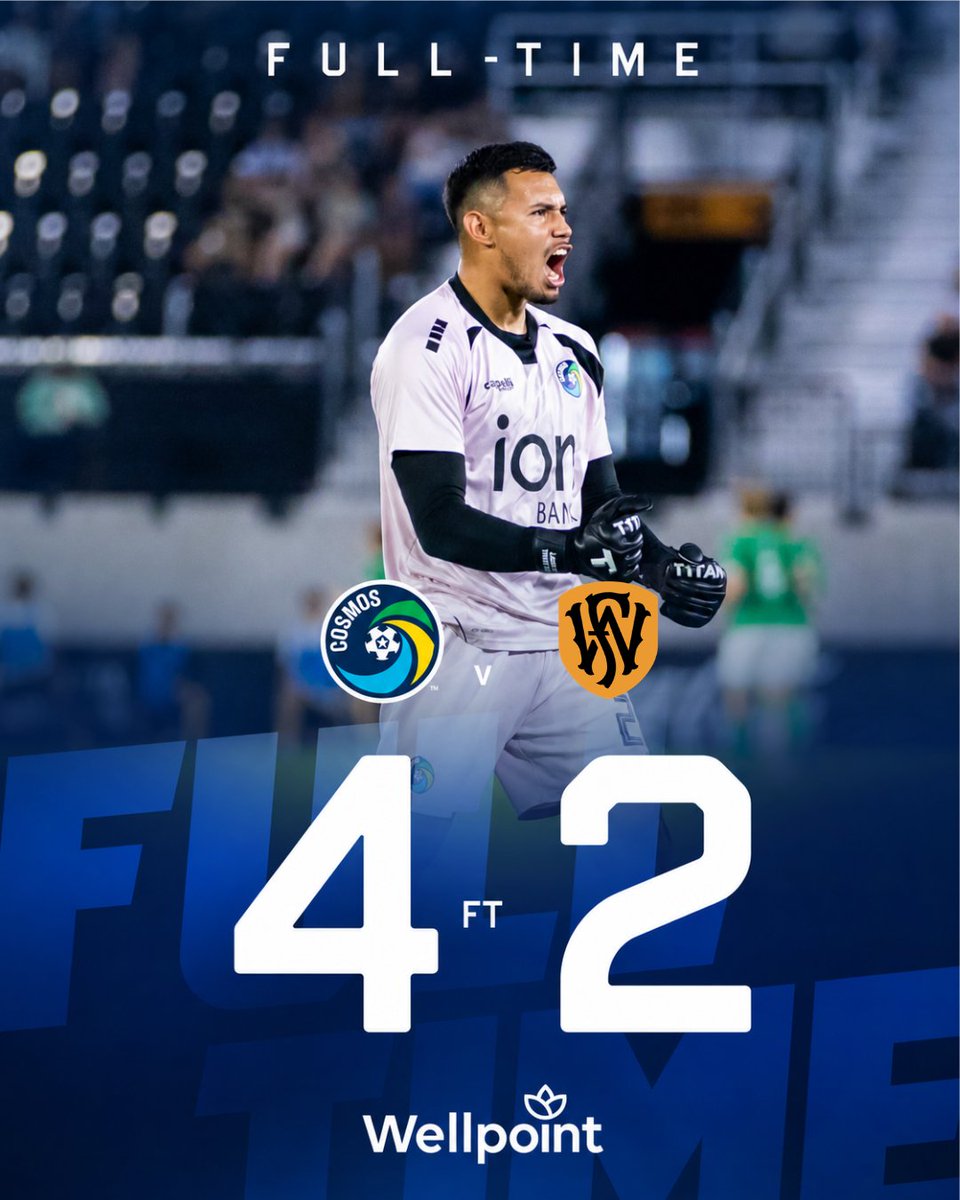 NYCosmos's tweet photo. 4-2 FULLTIME. 

Vamos Cosmos. https://t.co/cNDaIV3goQ