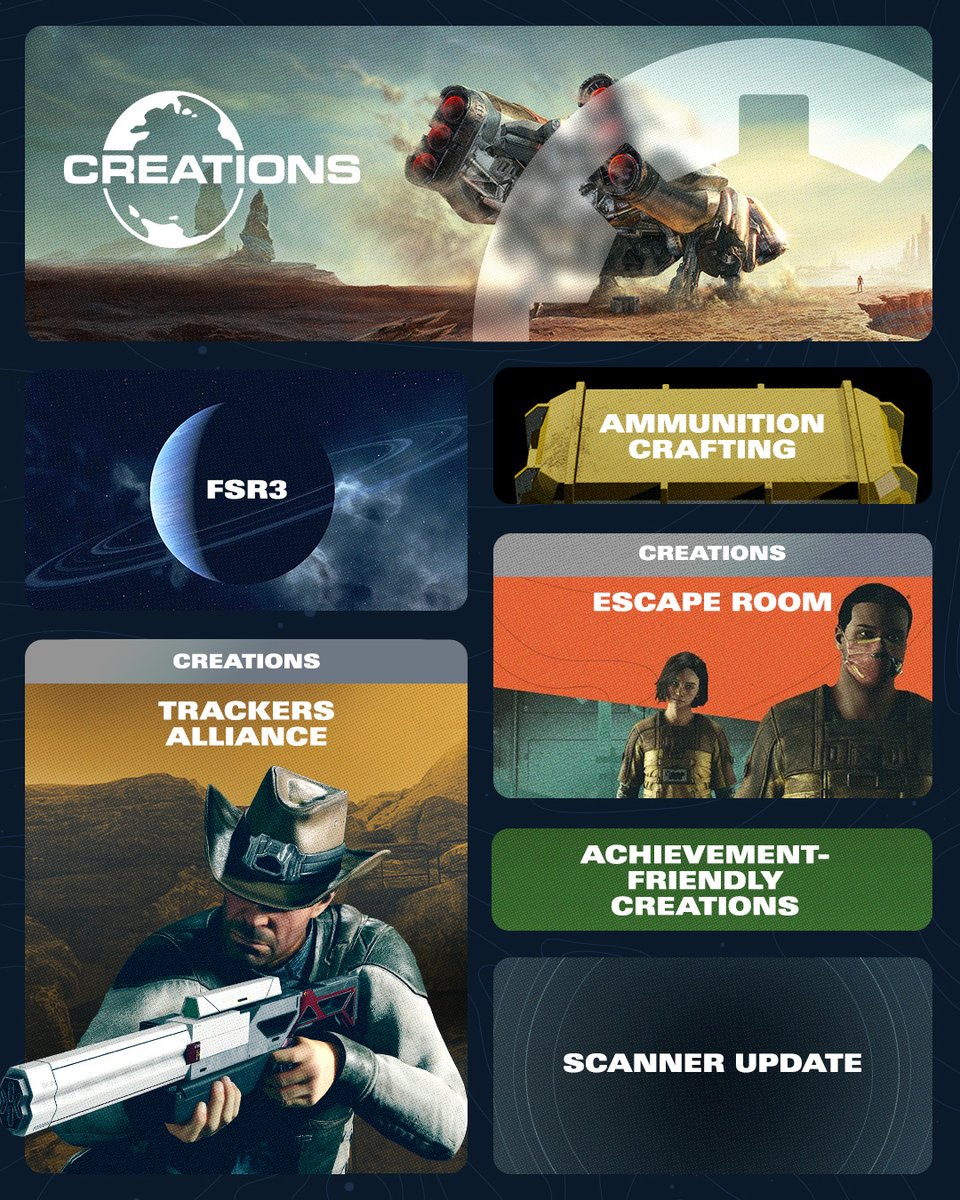 StarfieldGame's tweet photo. Celebrating Starfield's anniversary with a look back on all the content and updates from the past three years. 

Here's to the adventures yet to come. 🌌 https://t.co/g8s4iDBEeY