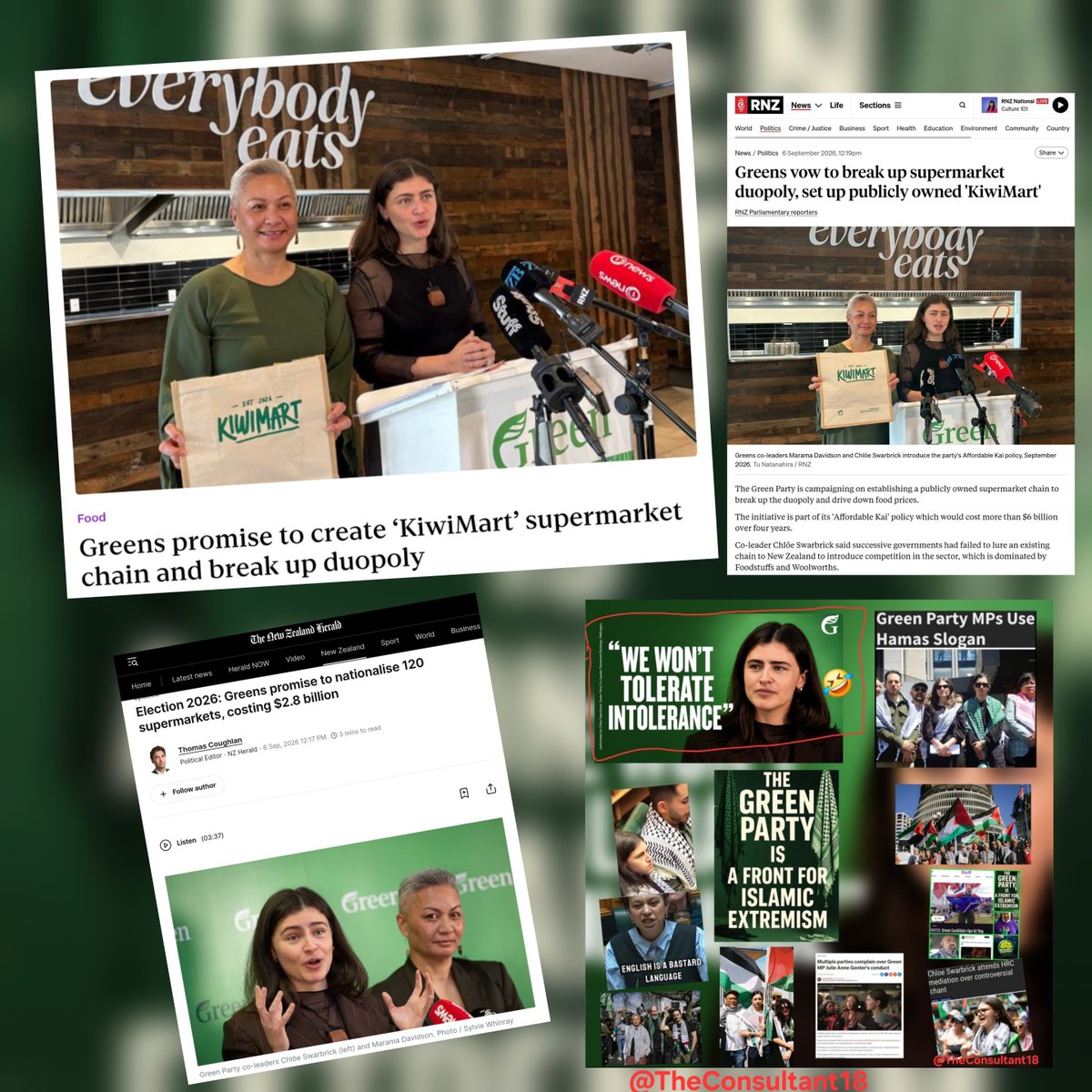 TheConsultant18's tweet photo. 🟩 The @NZGreens Don't Want Cheaper Groceries.

They want a state-owned supermarket so they can ration the baked beans and deliver their toxic ideology.

More Green buffoonery &amp; mores taxes for NZers ⤵️ https://t.co/i6t5IkB1og