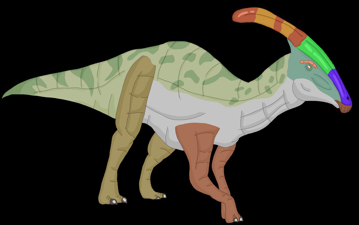 Volcano14bgj9's tweet photo. ハドロサウルス系って鮮やかな模様似合うよね
#Paleoart #パラサウロロフス https://t.co/KpHWZirXsF