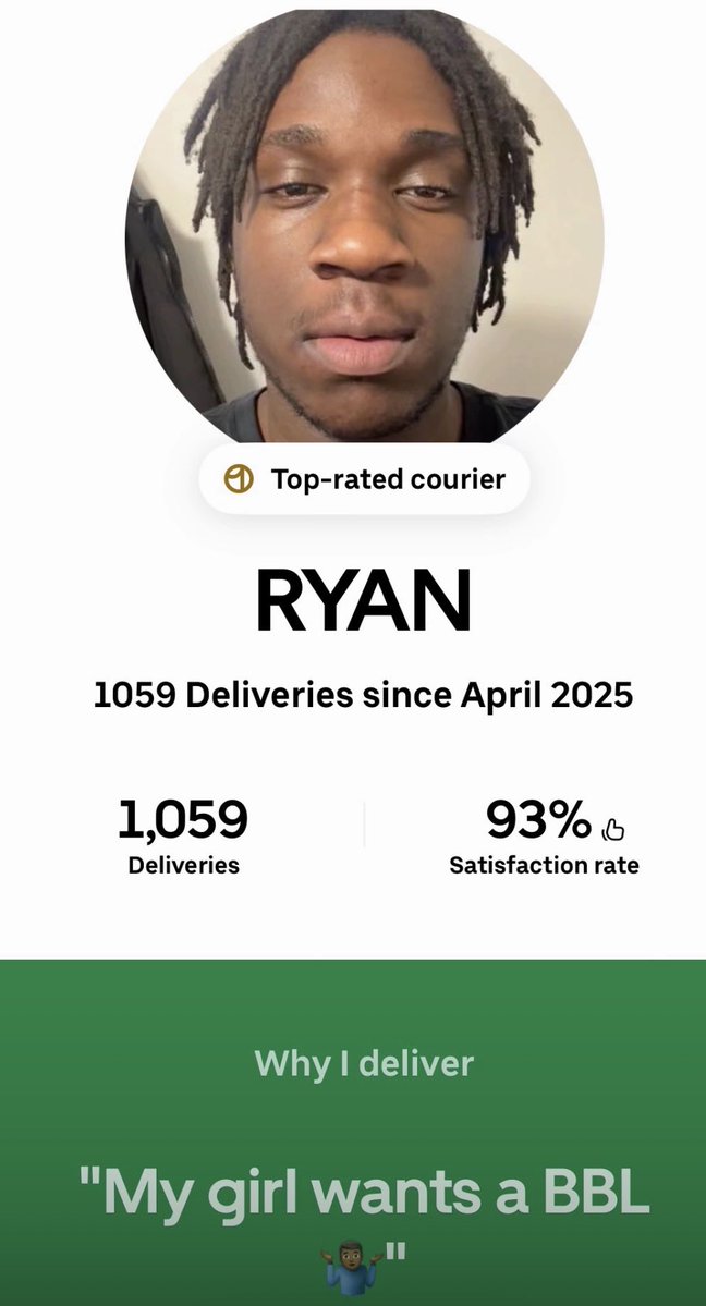 chiraqiia's tweet photo. yoo i’m crying these uber delivery drivers do not give a flying fuck🤣 https://t.co/lX5wfGugEK