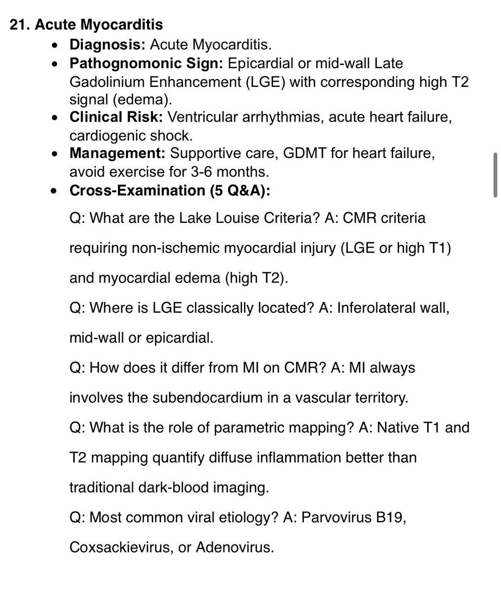 drmsiddhartha's tweet photo. Do not only say “dissection” or “scar.”
Intimal flap = true vs false lumen.
Subendocardial LGE in a coronary territory = infarct.
Mid-wall / epicardial LGE = not ischaemic until you prove otherwise.
50 CT and CMR viva stations.
For MD, DM, DrNB, and MRCP.
#Cardiology #DrNB #MRCP #MedTwitter