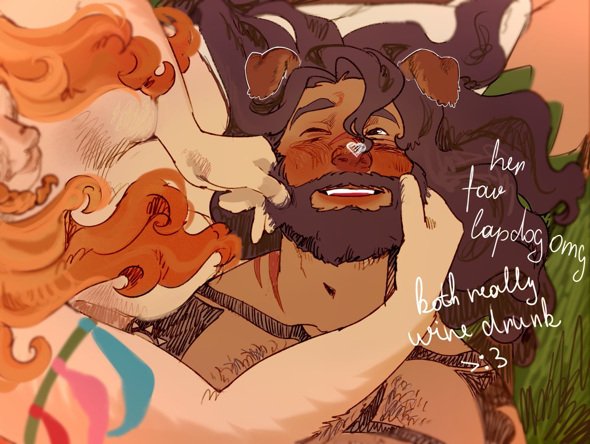 Diffusion04's tweet photo. Still thinking about Cleo/Nikos puppy play... dynamic implications whatever GOOD FOR THEM BYEEEEE

#pantheonsmpfanart https://t.co/z8M1g3ArU8