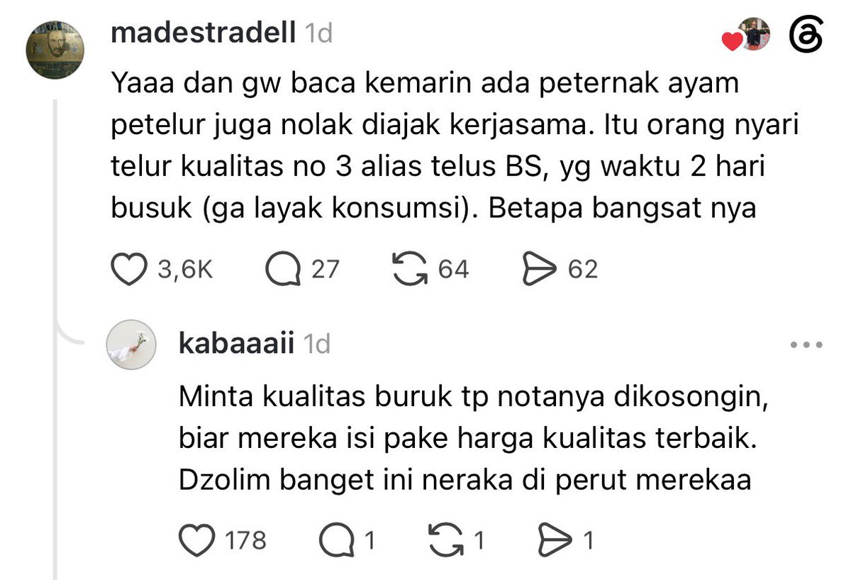 yuradelita's tweet photo. Zalimnya bukan main. 
Bahan-bahan yang dipakai kualitas🤢 https://t.co/wwM7dwZfre