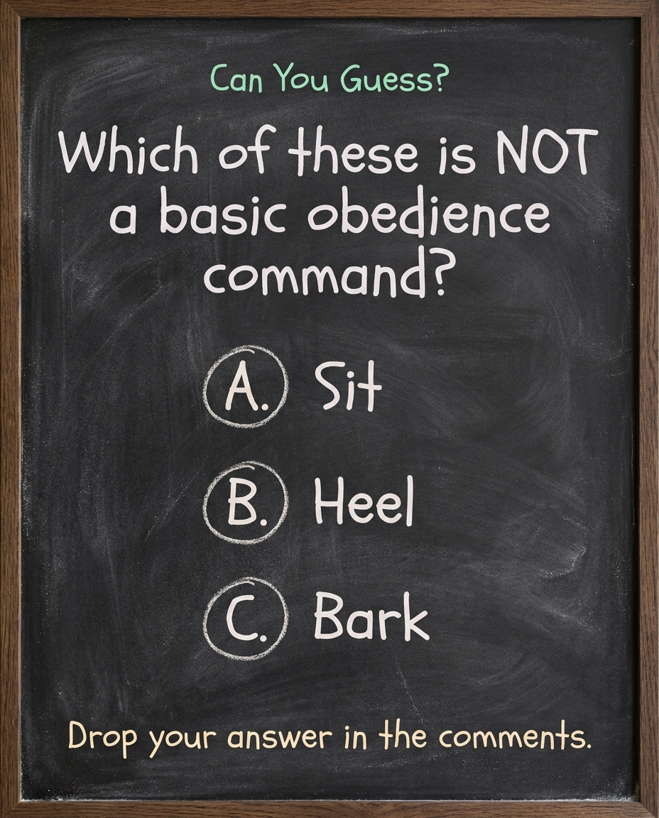 Veterinary_12's tweet photo. How sharp are your dog training skills?

Basic obedience keeps your pup safe and focused. One of these commands doesn't actually belong in the essentials category. Can you find the outlier? Drop your answer below! 
 #dogcare #dogaid #dogrescue #dogVeterinary #DogTraining https://t.co/ss8Rd1pHel