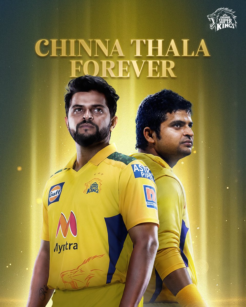 ChennaiIPL's tweet photo. Superfans' favourite. 🥳
Yellove’s very own. 💛

Forever our Chinna Thala. 🦁

#OnThisDay, Suresh Raina retired from all forms of cricket. 🙌

#WhistlePodu https://t.co/W0uBdIjXR4