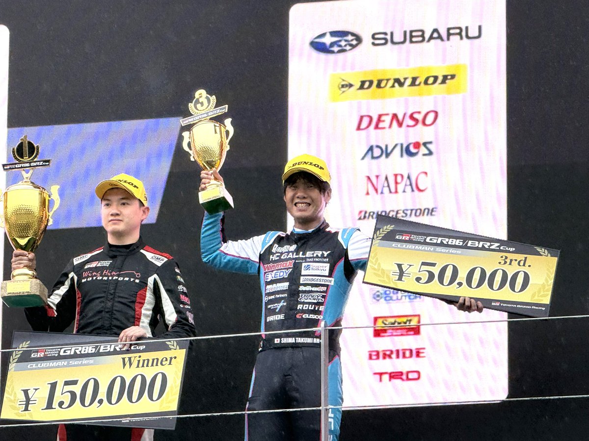 gallery_HC's tweet photo. 乗ったぞー‼️表彰台✨

島拓海選手　14位から3位表彰台🥉
三村壮太郎選手　17位から7位シングルでフィニッシュ‼️

島選手はベストパフォーマンス賞🏆
三村選手はルーキー賞🏆

最高の結果でした😃 https://t.co/xP7B9LnAg4