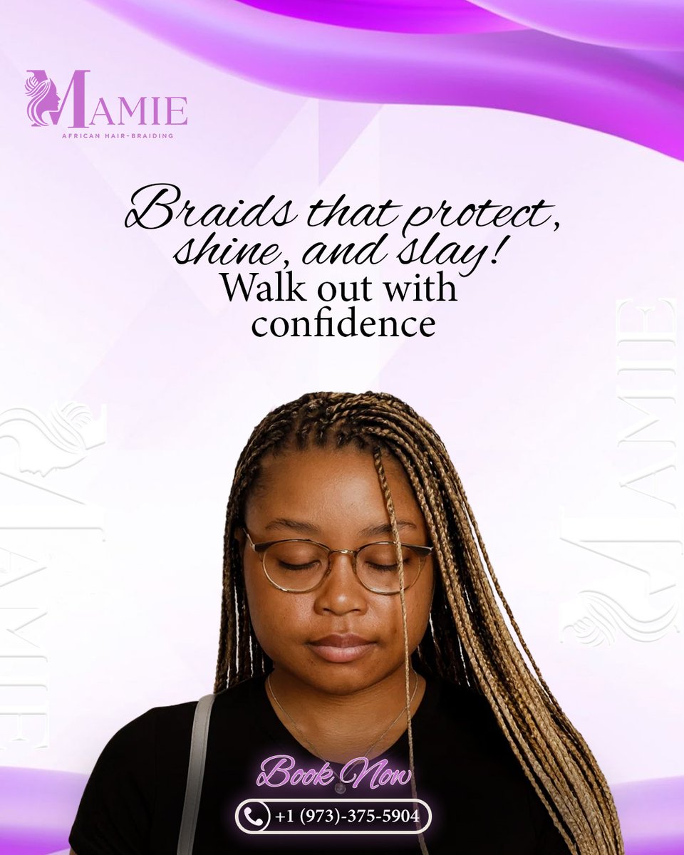 bianecc's tweet photo. Braids that protect, shine, and last. Walk out with confidence in styles that honor your beauty and heritage. Call Mamie African Hair Braiding to book: +1 (973) 375-5904 https://t.co/OneHKNI9Ip