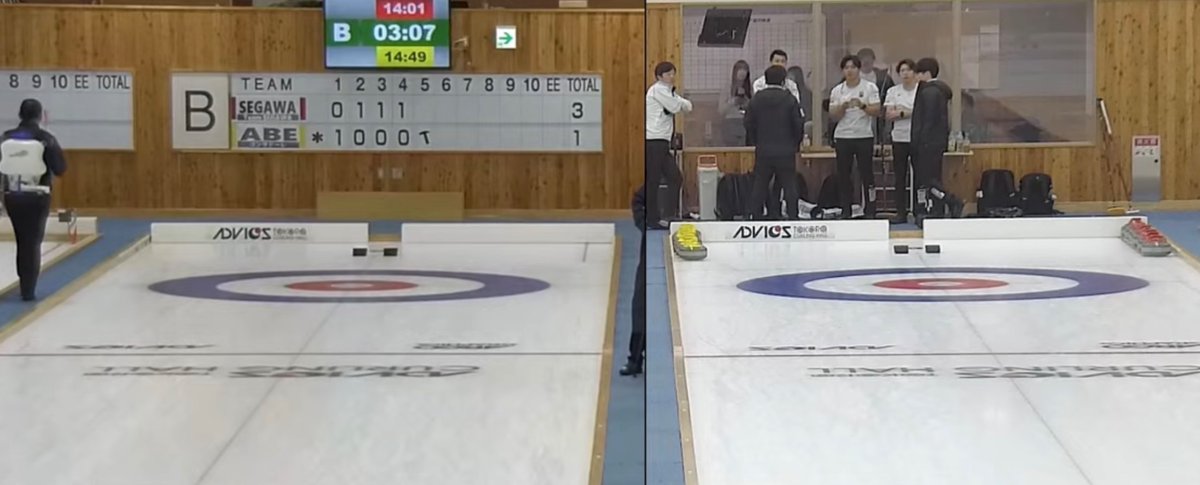 curling_world_r's tweet photo. 【🥌#アドヴィックスカップ2026】
[🇯🇵アドヴィックス常呂カーリングホール]

《🥉Men’s Bronze Medal Game》

[Sheet B]
🔴🇯🇵Team SEGAWA
０１１１
１０００
🟡🇯🇵コンサドーレ🔨

若手頑張ってます💪
前半終了🥌

🎞️YouTubeLIVE(B)
https://t.co/heC7uJiznF

©️北海道カーリングツアー

#カーリング #curling #WCT #HCT2026