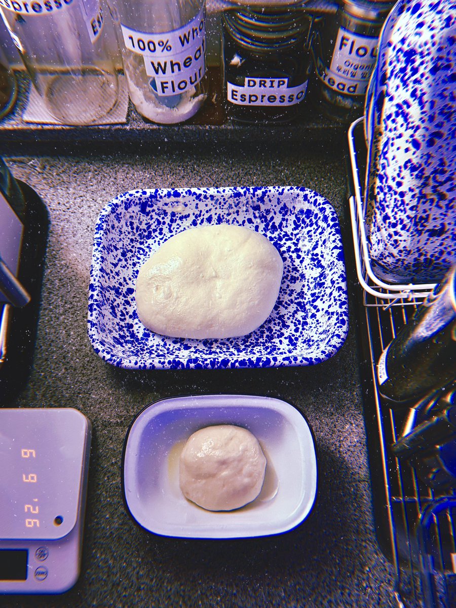drewstar___'s tweet photo. #사워도우 #발효시작 12시간 후 #지금
수분율=73.4%
물 1: 통밀가루2 (50% hydration)
Flour 500g(르방 속 밀가루 포함 533.3g)
Water 375g(르방 속 물(16.7g) 포함 16.7g)
Levain 53g(통밀 100%)
Salt 10g
▲Sourdough=926g
St5Sep2026 Dark23 #Sep5 #Saturday
Sn6Sep2026 Dark23 #Sep6 #Sunday https://t.co/0zV1UtmixZ