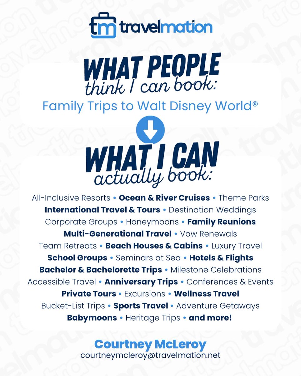 juliocesarcar10's tweet photo. Disney is just the beginning. From Caribbean resorts and African safaris to European cruises, destination weddings, luxury honeymoons, and family reunions, I plan travel around your dream vacation. https://t.co/d4BR6Crvf7