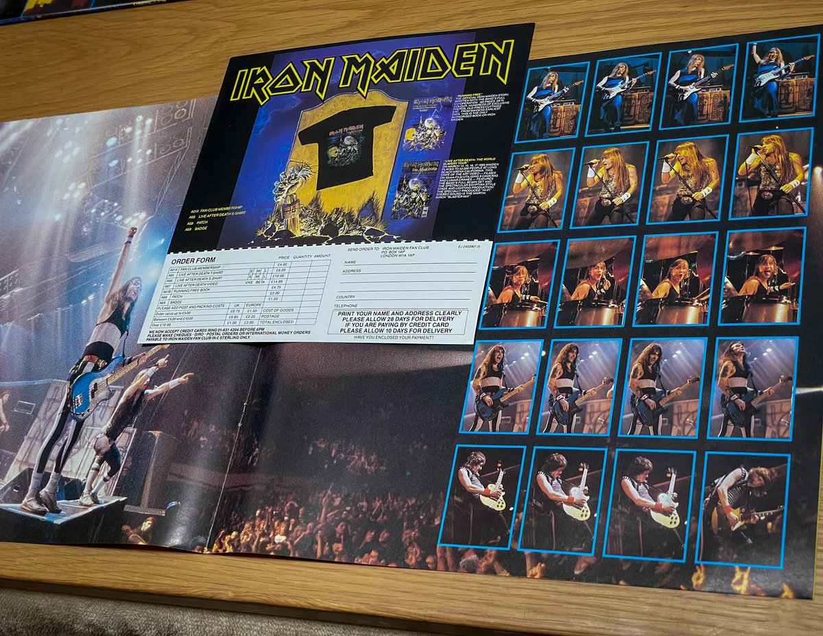 segaha's tweet photo. IRON MAIDEN / LIVE AFTER DEATH
念願のUKオリジナル盤！
内容ももちろんだけどこのジャケットの色合いがすごく好きなんだ  スリーブやブックレットも豪華
夢中で聴いてた中学生の自分にプレゼントしたい https://t.co/kyXOGTwhNG