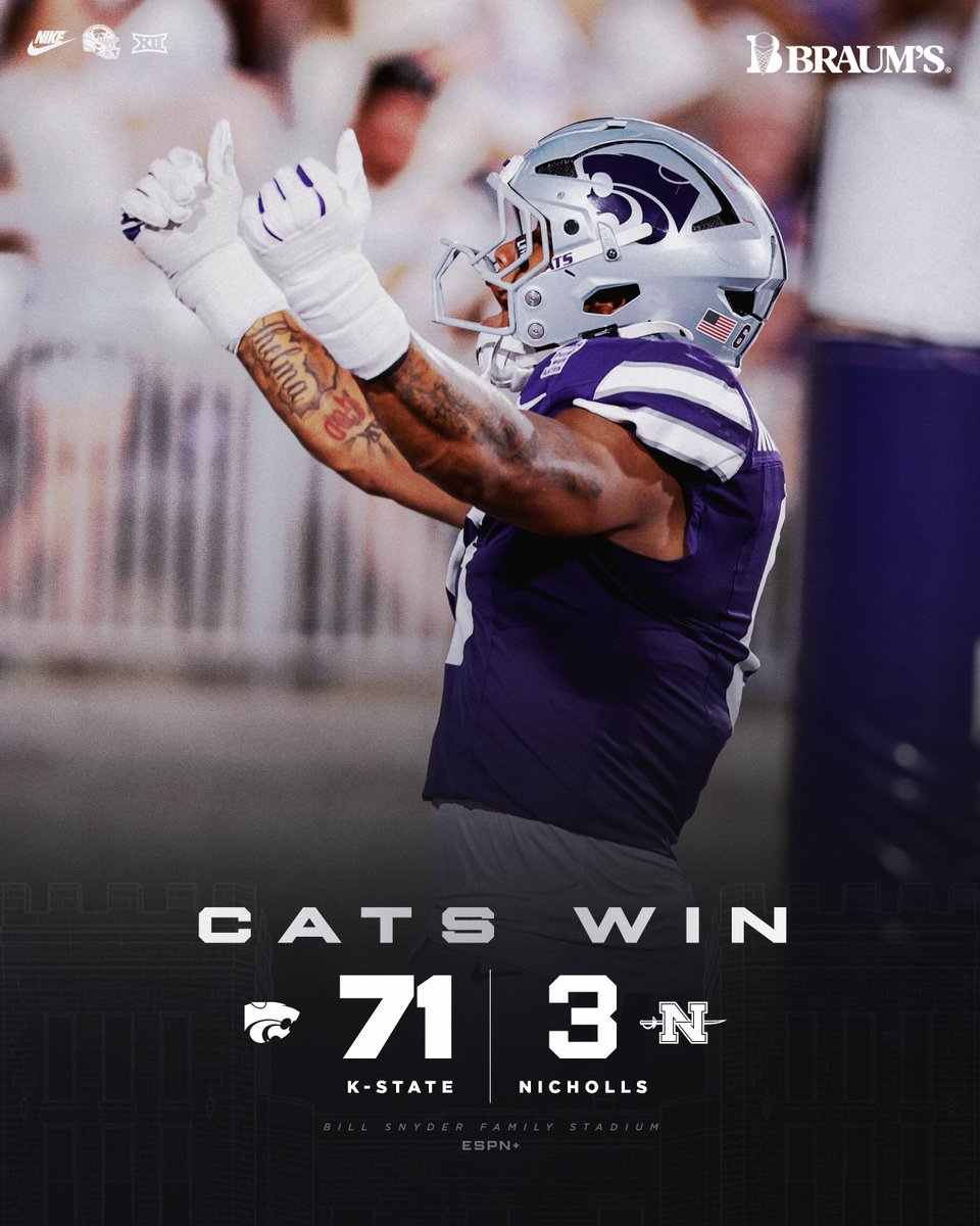 KStateFB's tweet photo. CATS WIN!!!

#EMAW https://t.co/Q5COM4gZFl