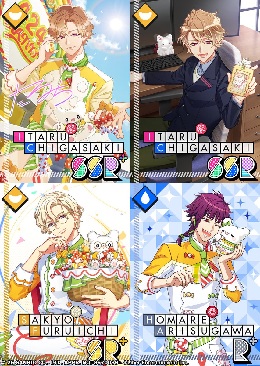 mankai_company's tweet photo. ★A3! コラボスカウト★

9/11メンテナンス終了後より、コラボスカウト『はなまるおばけ×A3!』を配信いたします。
SSRは春組・茅ヶ崎至、SRは秋組・古市左京、Rは冬組・有栖川誉です！
※「旬」「プチ旬」効果はございません。

#エースリー #サンリオ #はなまるおばけ @marumaru_sanrio https://t.co/hmLLwMseT3