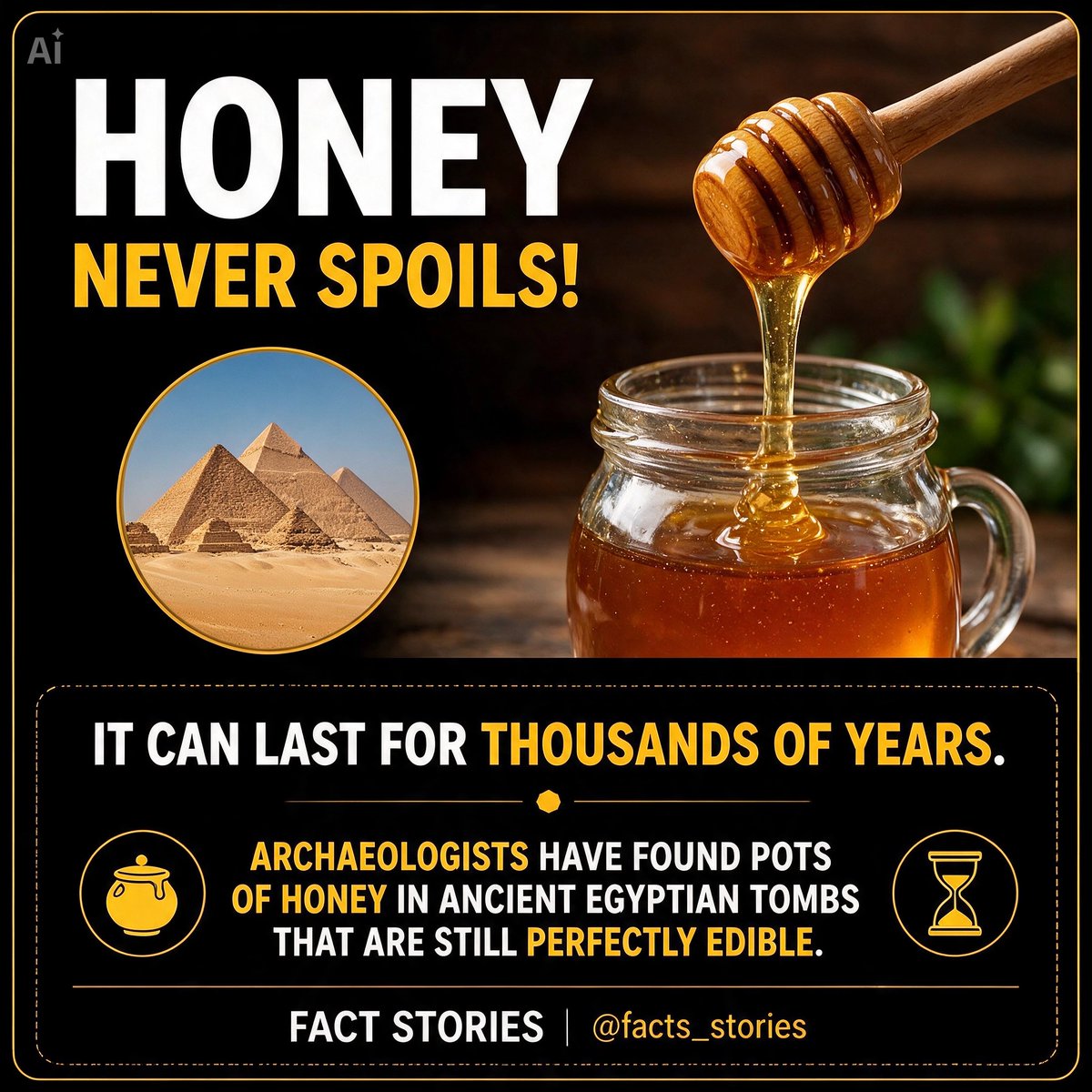 ArdilaVale's tweet photo. Honey never spoils. What fuels your curiosity and inspires you to understand the world more deeply? Explore unique facts, discover new possibilities, and embrace the power of knowledge. https://t.co/z6VYJJIqhq