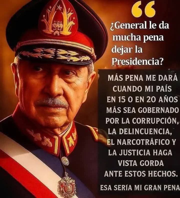 marce_amalia's tweet photo. TAN VISIONARIO MI GENERAL 

‼️ HONOR, GLORIA, RESPETO Y ADMIRACIÓN ETERNA, A NUESTRO CAPITAN GENERAL AUGUSTO PINOCHET UGARTE.‼️ https://t.co/nOUNBtVjEE