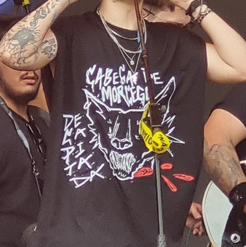 cazthinks's tweet photo. a blusa que o ZeRO usou pra cantar no rock in rio é da banda que ele, calango e caio criaram no canal balela🥹🥹🥹 https://t.co/2hrY49CBO5